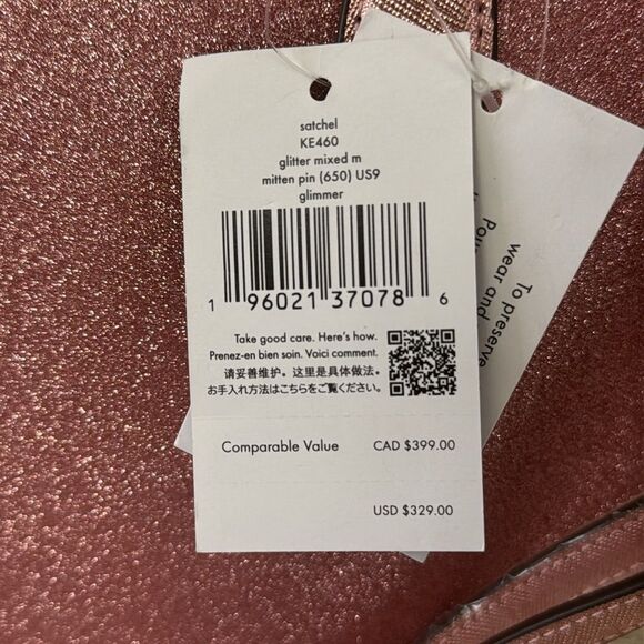 Kate Spade New York Pink Glimmer Glitter Satchel NWT - Picture 14 of 14